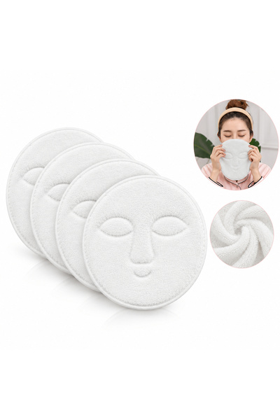 Wownect (Pack of 4) Reusable Face Towel Masks Cold Hot Anti-Aging Facial Stea...