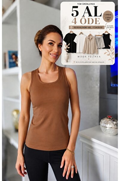 moda felinya Body de damă cu bretele și decolteu pătrat, maro caramel