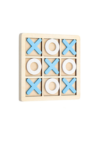 Choice Blue Solid Wooden Tic Tac Toe Board Game - Perfect for Family Fun and ...