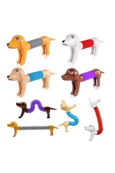 Choice 4pcs Slinky Dog 4pcs Sensory Toys for Kids, 4Pcs Pop Tubes Spring Dog,...