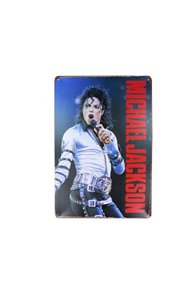 Vintage Dekoratif Metal Pano Michale Jackson 20x30