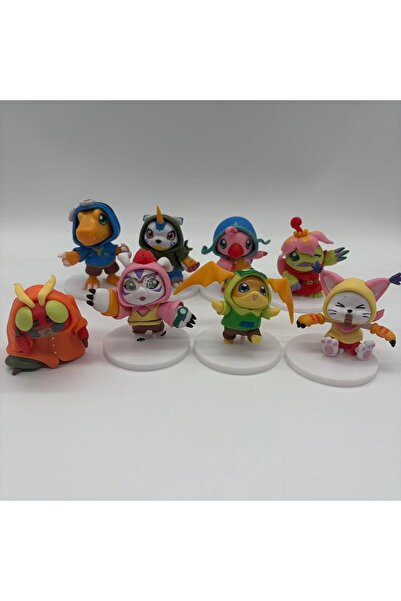 BANDAI مجموعة من 8 قطع عالية الجودة من شخصيات أنمي ديجيمون اللطيفة، نموذج شخص...