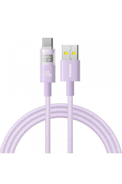 Baseus Cablu Date si Incarcare USB-A - USB-C Display 2, 100W, 2m, Mov P103827...