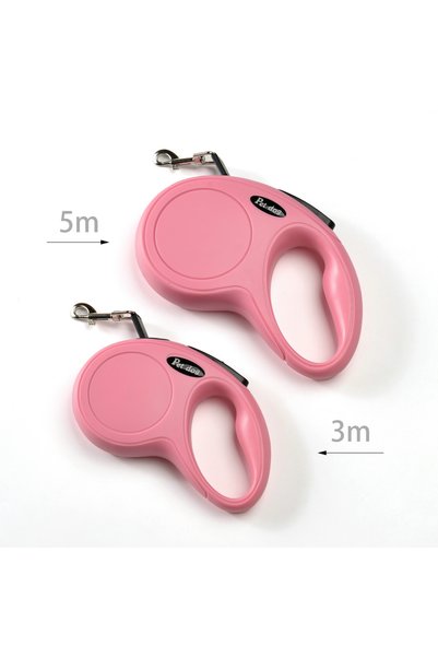 Choice1 5m (16.4ft) Pink Nylon Dog Leash Automatic Retractable Puppy Lead Out...