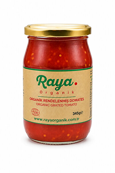 Raya Organik Organik Rendelenmiş Domates - 345g Katkısız Koruyucusuz Cam Kavanoz