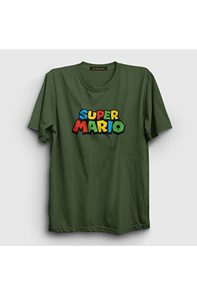 Presmono Unisex Khaki Logo Game Super Mario T-shirt324310tt
