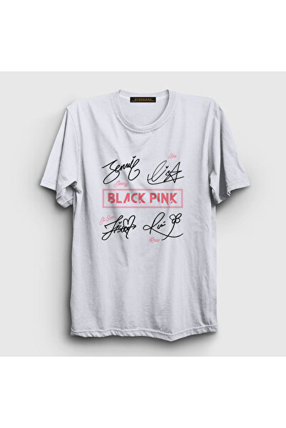 Presmono Unisex beli potpis Blackpink T-shirt 294053tt