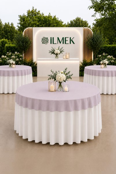 ilmek غطاء طاولة دائري بدون حواف |   مناسب لحفلات الزفاف، والمناسبات، والتنظي...