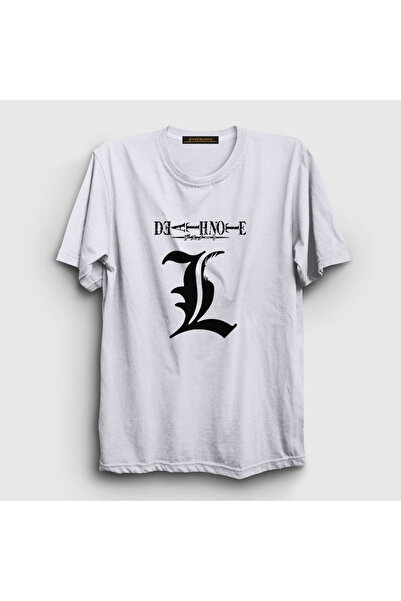 Presmono Unisex beli logo L V2 Anime Death Note T-shirt 129793tt