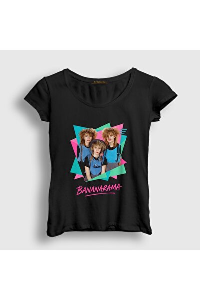Presmono Women's Black Poster Pop Bananarama T-Shirt 618820Tt