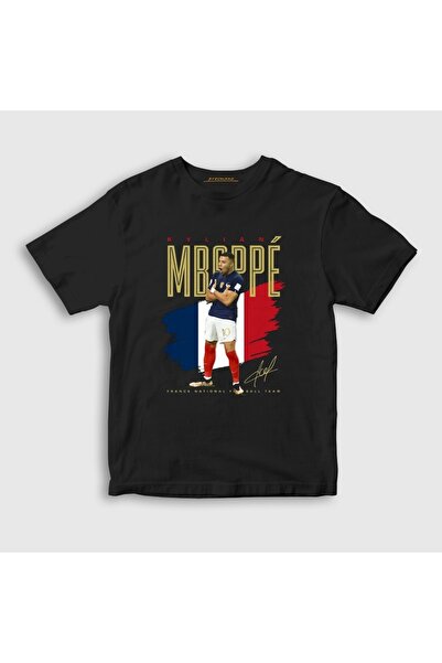 Presmono Unisex Kids Black France Kylian Mbappe Football Soccer T-Shirt 615177Tt