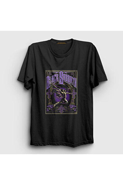 Presmono Unisex Black The End Black Sabbath T-shirt 18183tt