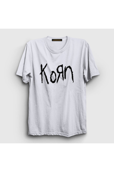 Presmono Unisex White Logo Korn T-shirt 92217tt