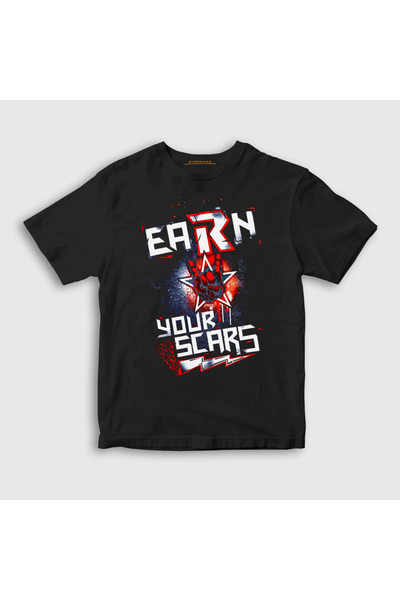 Presmono Unisex Kids Black Earn Your Scars Wrestling Wwe Edge T-Shirt 521251Tt