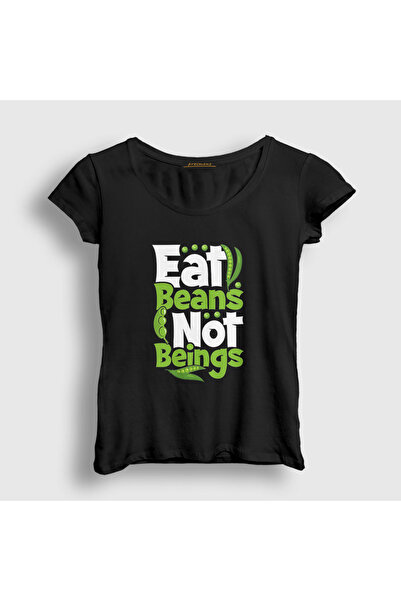 Presmono Ženski crni pasulj veganski vegetarijanski T-shirt 541827tt
