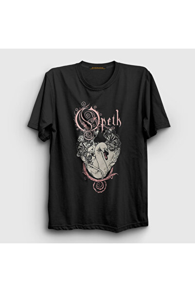 Presmono Unisex crni labud Opeth T-shirt 534228tt
