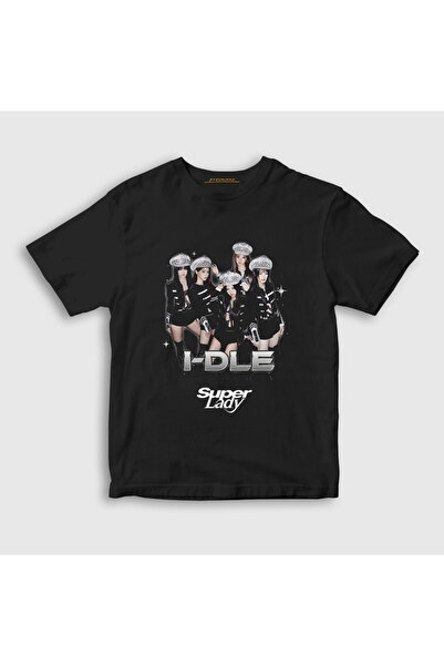 Presmono Unisex Kids Black Super Lady I Dle Gidle T-Shirt 599587Tt