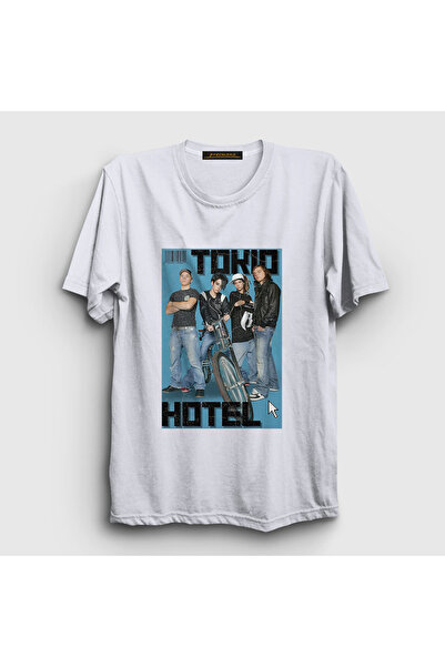 Presmono Unisex White Magazine Tokio Hotel T-Shirt 603261Tt