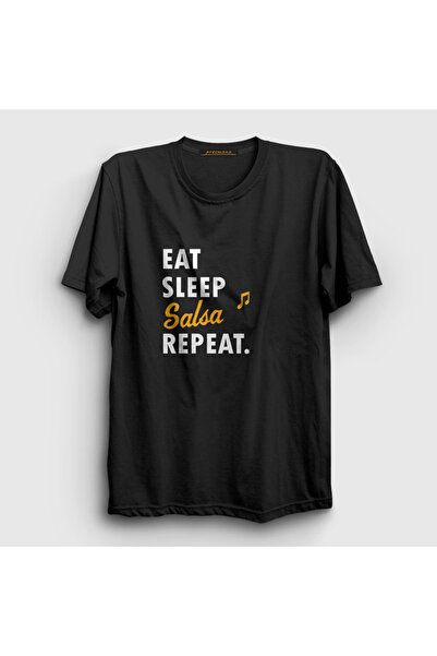Presmono Unisex Black Eat Sleep Salsa Repeat Gift Dance Dancer T-Shirt 464411Tt