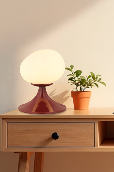 Apliqa Ovo Burgundy White Glass Lampshade