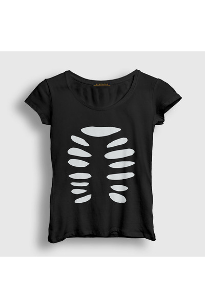 Presmono Women's Black Halloween Couple Lover Skeleton T-Shirt 580937Tt