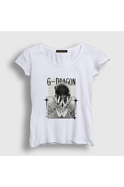 Presmono Women's White Rings G-Dragon T-Shirt 598883Tt