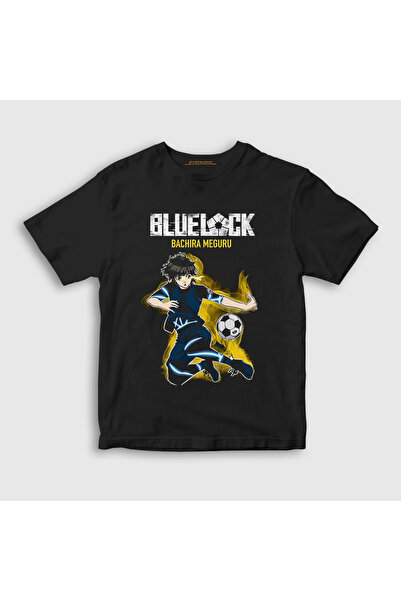 Presmono Unisex Kids Black Bachira Meguru Football Soccer Anime Bluelock T-Sh...