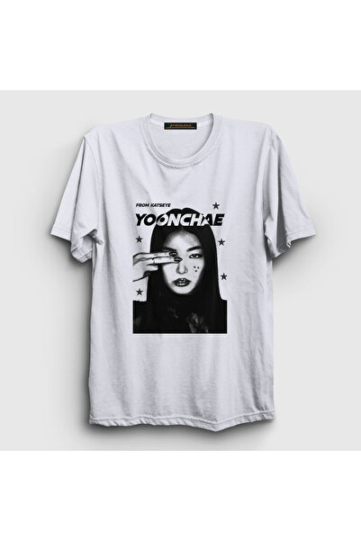 Presmono Unisex White Yoonchae K Pop Katseye T-Shirt 590203Tt
