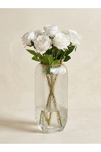 Adeem Gold Rimmed Granulated Glass Vase