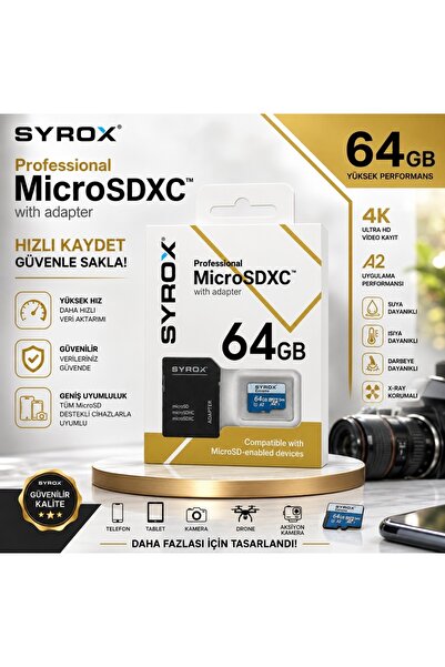 Syrox 64GB MİCRO SD KART (HAFIZA KARTI)