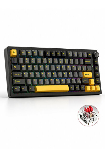 Generic K75 Pro Tri Mode Wireless Mechanical Gaming Keyboard Hot Swappable Ga...