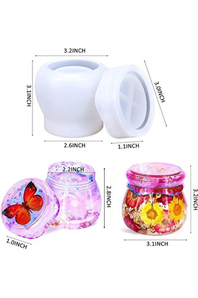 Choice Pudding jar mold Pudding Jar Storage Bottle Silicone Resin Mold with L...
