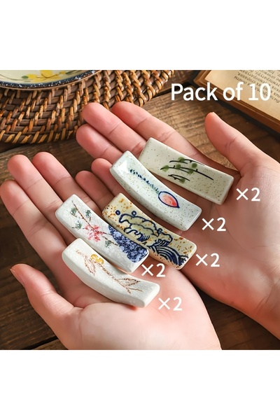 Choice 10pcs 10pcs Ceramic Household Chopstick Rest、Chopsticks Shelf，Househol...