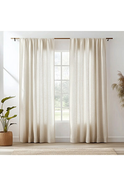Choice3 132x160CM linen color Linen Curtains 160/216/240CM Length for Living ...