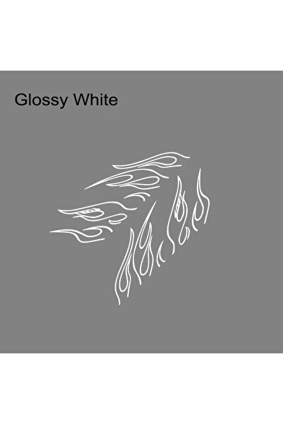 Choice7 Glossy White Funny Car Stickers Flame Decor Decals Outdoor Vinyl Self...