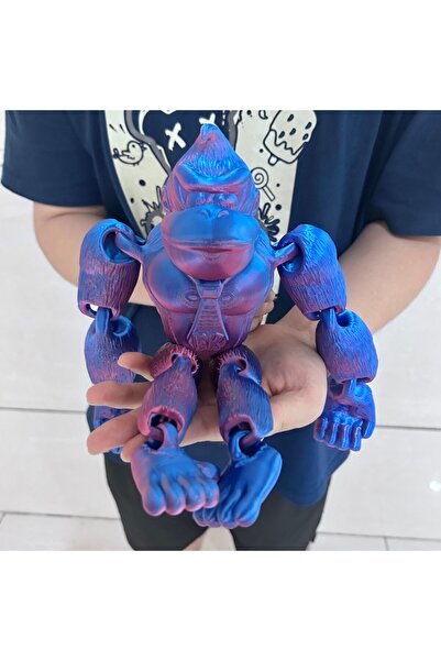 Choice3 17.5cm Red and blue 41cm/16.14in 3D printed gorilla statue, Unique De...