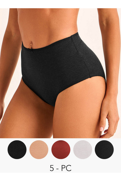 FAV Set of 5 - Full Brief High Waist Bow Accent