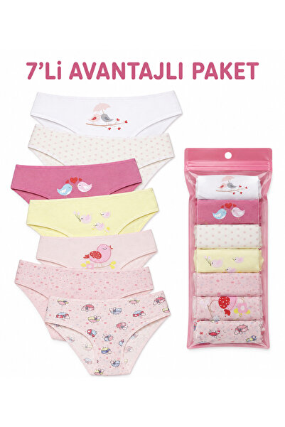 Cicito Girl's Basic Cotton Bikini Panties 7 Pack 6081