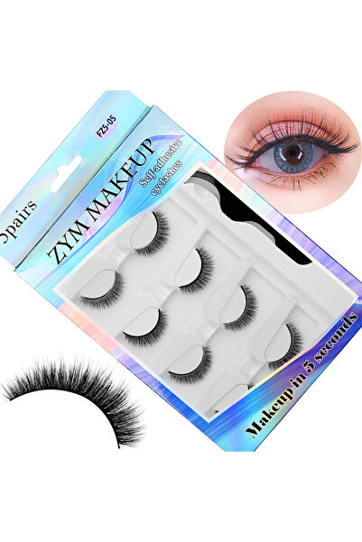 Choice 5 Pairs 5 Pairs-Reusable Self-adhesive False Eyelashes with Tweezer Wa...
