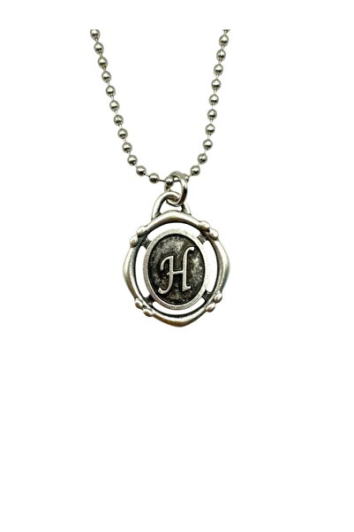 Herşey Nota H Letter Antique Unisex Necklace – Personal, Elegant, and Origina...