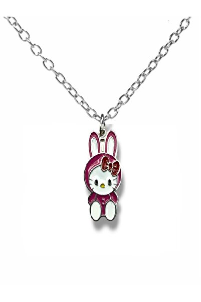 Herşey Nota Purple Necklace with Hello Kitty Figure in Bunny Costume – Cute S...