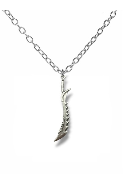 Herşey Nota Serrated Large Sword Figured Necklace – Zamak Plated Unisex Gothi...