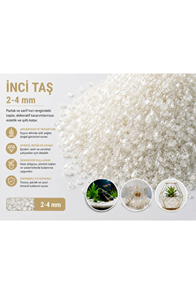CAS Dekoratif Doğal Taş 2-4 mm | Epoksi, Teraryum, Akvaryum, Saksı ve Resin A...
