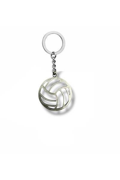 Herşey Nota Match Point – Unisex Metal Keychain with Volleyball Ball Figure