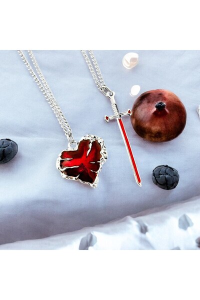 shop The Power Of Our Love Kılıç Kalp 2'li Çift Kolyesi Arkadaşlık Sevgili Kolyesi