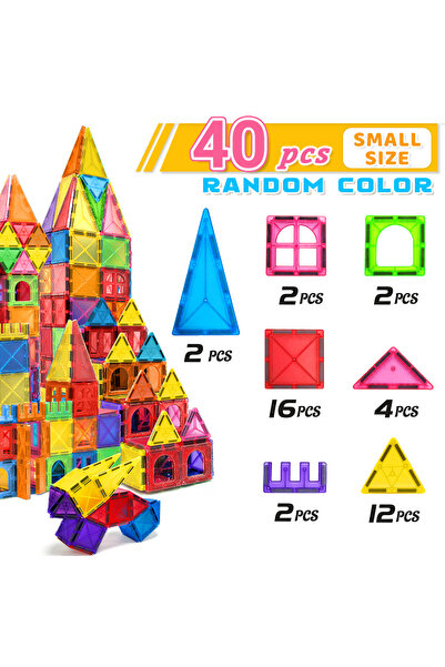 choice2 40PCS 40/64/100PCS Magnetic Building Blocks Montessori Educational Co...