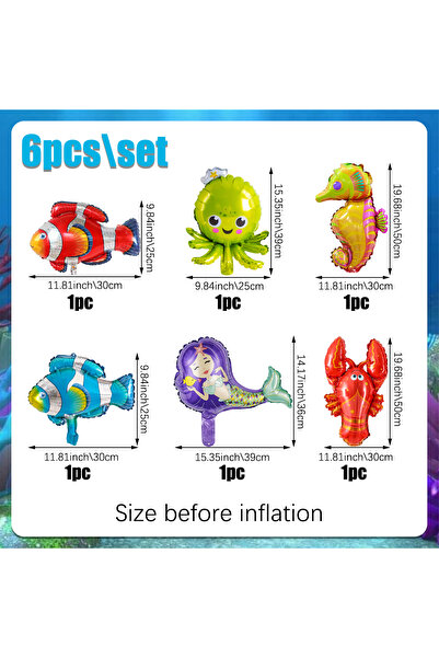 Choice1 Other 6pcs 6/30pcs Mini Marine Animal Doll Toy balloons Set for blue ...