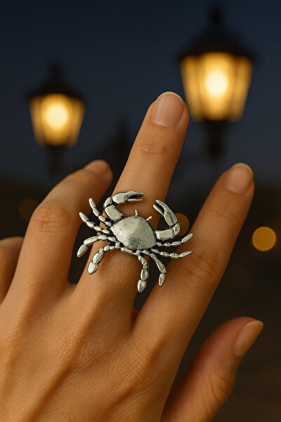 HER ŞEY NOTA www.herseynota.com Unisex Adjustable Metal Ring with Cancer Zodi...
