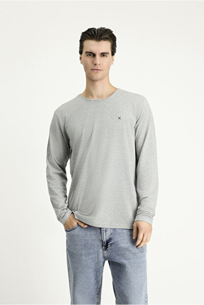 Kiğılı Crew Neck Slim Fit Slim Fit Cotton Sweatshirt