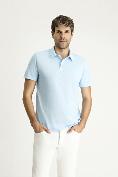 Kiğılı Μπλουζάκι Polo Neck Slim Fit Slim Fit Linen Blend T-shirt